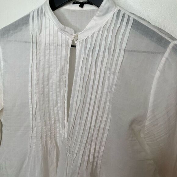 Theory Cotton Semi Sheer Blouse - Picture 4 of 5